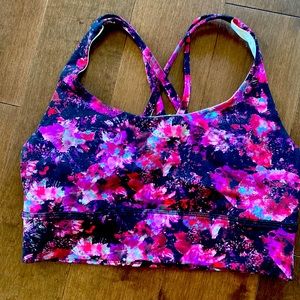 Energy bra longline lululemon. Floral print.
